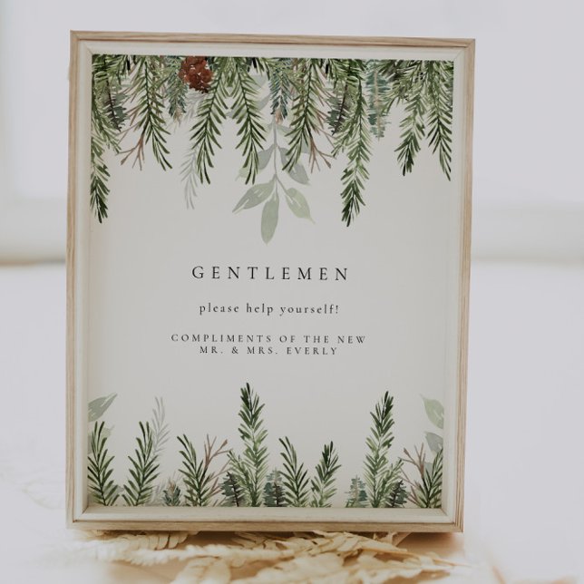 Póster Rótulo de la cesta de baño de la boda de invierno (Subido por el creador)