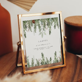 Póster Rótulo de la cesta de baño de las damas de Boda de