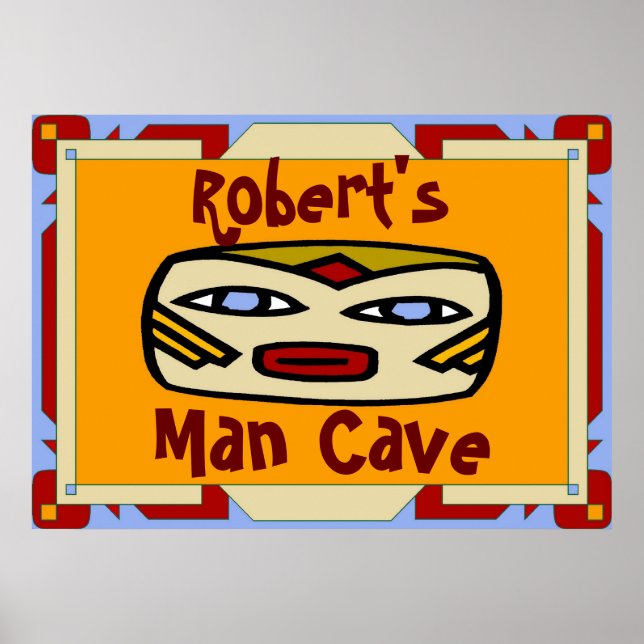 Póster Rótulo de la cueva del hombre (nombre de edición) (Frente)
