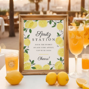 Póster Rótulo de la estación Aperol Spritz de Citrus amar