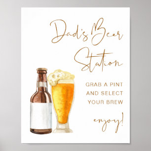 Póster RÓTULO de la estación de cerveza de Baby Shower Da