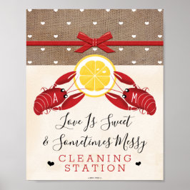 Póster Rótulo de la estación de depuración de la hierba d