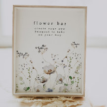 Rótulo de la estación de flores Wildflower Bar