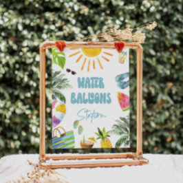 Póster Rótulo de la estación de globo acuático