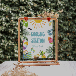 Póster Rótulo de la estación de refrigeración del Fiesta