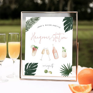 Póster Rótulo de la estación de resaca de la Bachelorette