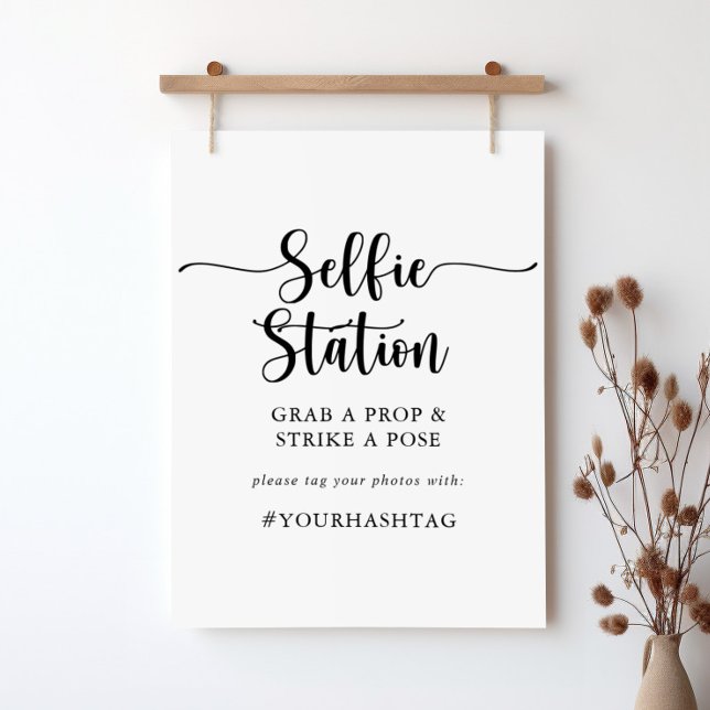 Póster Rótulo de la estación de selfie caligráfica minima (Subido por el creador)