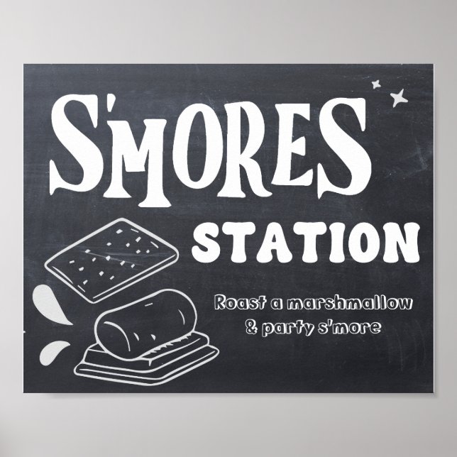 Póster Rótulo de la estación de S'mores (Frente)