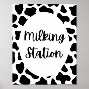 Póster Rótulo de la Estación Láctea por el Día de la Vaca