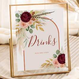 Póster Rótulo de la Estación Rustica de Bebidas Occidenta