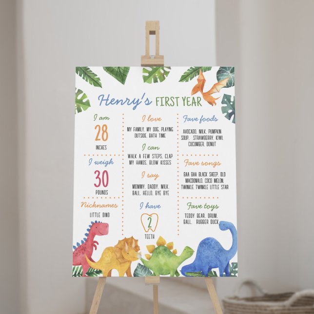 Póster Rótulo de la fecha de nacimiento de los dinosaurio (Subido por el creador)