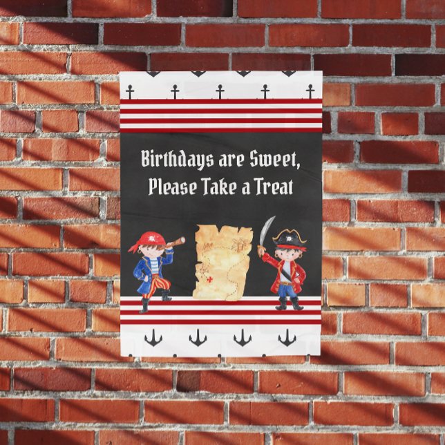 Póster Rótulo de la fiesta de cumpleaños de Cute Pirate (Subido por el creador)
