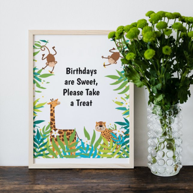 Póster Rótulo de la fiesta de cumpleaños de Jungle Safari (Subido por el creador)