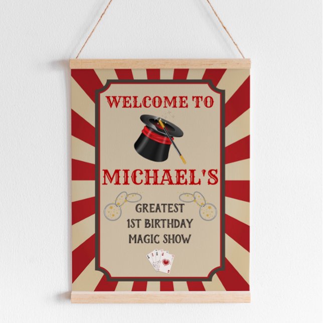 Póster Rótulo de la fiesta de cumpleaños de Magic Show Ci (Subido por el creador)