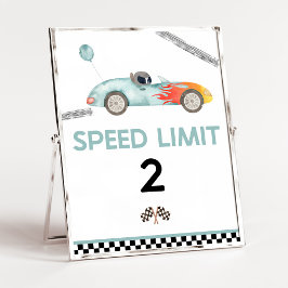 Póster Rótulo de la fiesta de cumpleaños del coche de vel