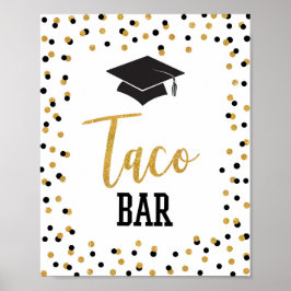 Póster Rótulo de la fiesta de graduación del bar Taco Con