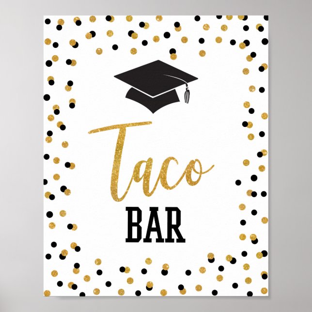 Póster Rótulo de la fiesta de graduación del bar Taco Con (Frente)
