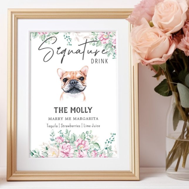 Póster Rótulo de la firma de perro Bulldog francés (Subido por el creador)