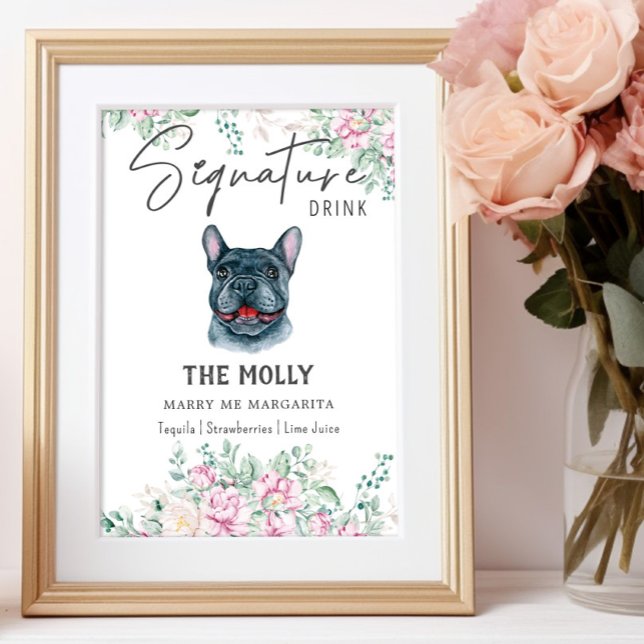 Póster Rótulo de la firma de perro Bulldog francés (Subido por el creador)