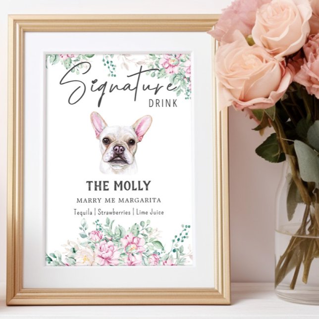 Póster Rótulo de la firma de perro Bulldog francés (Subido por el creador)