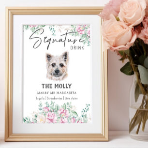 Póster Rótulo de la firma del perro de Cairn Terrier