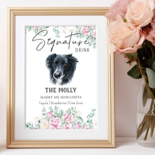 Póster Rótulo de la firma del perro del color del borde