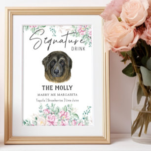 Póster Rótulo de la firma del perro pastor caucásico