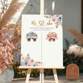 Póster Rótulo de la Junta de Votación de Calabaza Azul y