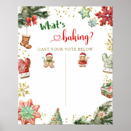 Póster Rótulo de la Junta de Votación de Winter Gingerbre