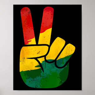 Póster Rótulo de la mano de la paz 10 de junio Hombres de