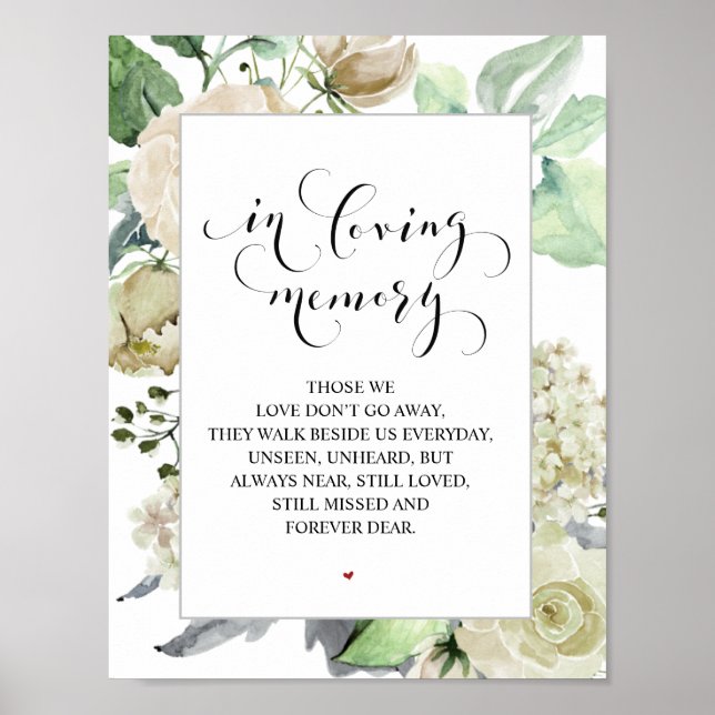 Póster Rótulo de la Mesa Conmemorativa de la Boda Clásica (Frente)
