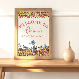 Póster Rótulo de la mesa de bienvenida de Baby Shower de 