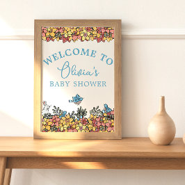 Póster Rótulo de la mesa de bienvenida de Baby Shower de 