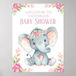 Póster Rótulo de la mesa de bienvenida de Baby Shower par