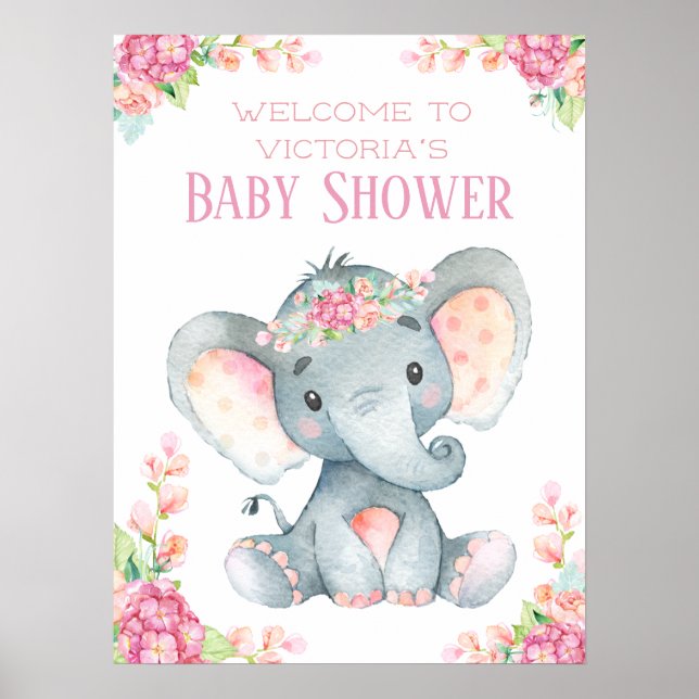 Póster Rótulo de la mesa de bienvenida de Baby Shower par (Frente)