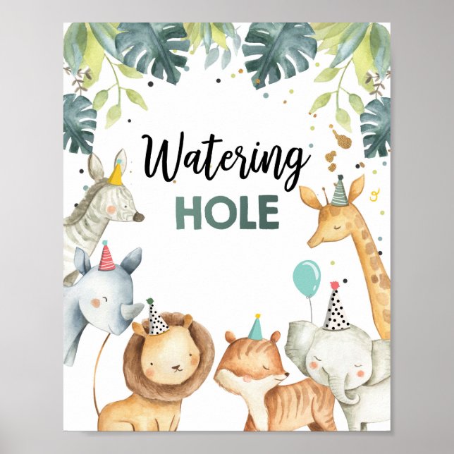 Póster Rótulo de la mesa de cumpleaños de Hole Wild Anima (Frente)