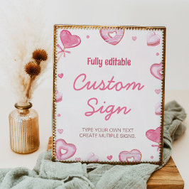 Póster Rótulo de la Mesa de la Fiesta de Cumpleaños de la