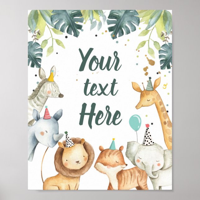 Póster Rótulo de la mesa de la fiesta de cumpleaños de Sa (Frente)