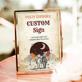 Póster Rótulo de la Mesa de la Fiesta de Cumpleaños de Wi