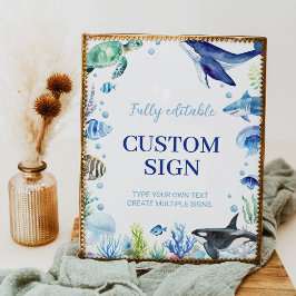 Póster Rótulo de la mesa Personalizado de boyas de Ocean 