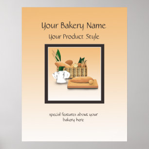 Póster Rótulo de la panadería de pan
