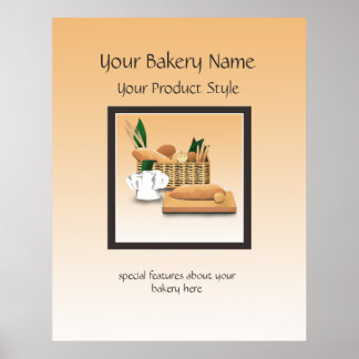 Póster Rótulo de la panadería de pan