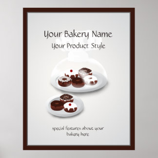 Póster Rótulo de la planta de la panadería Donut