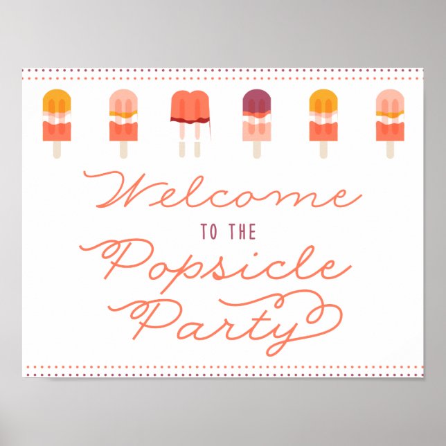 Póster Rótulo de la puerta de bienvenida de Popsicle Fies (Frente)
