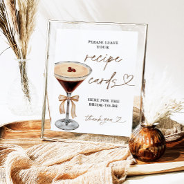 Póster Rótulo de la receta de Espresso Martini Bridal Rec