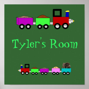 Póster Rótulo de la Sala de Tren Choo Choo