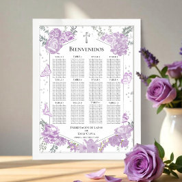 Póster Rótulo de la tabla de asientos de 3 años