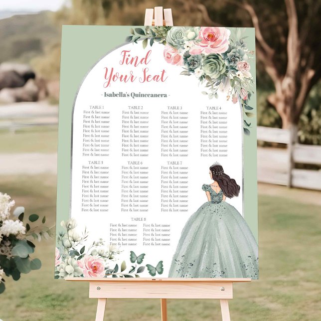 Póster Rótulo de la tabla de asientos de la Quinceañera v (Subido por el creador)