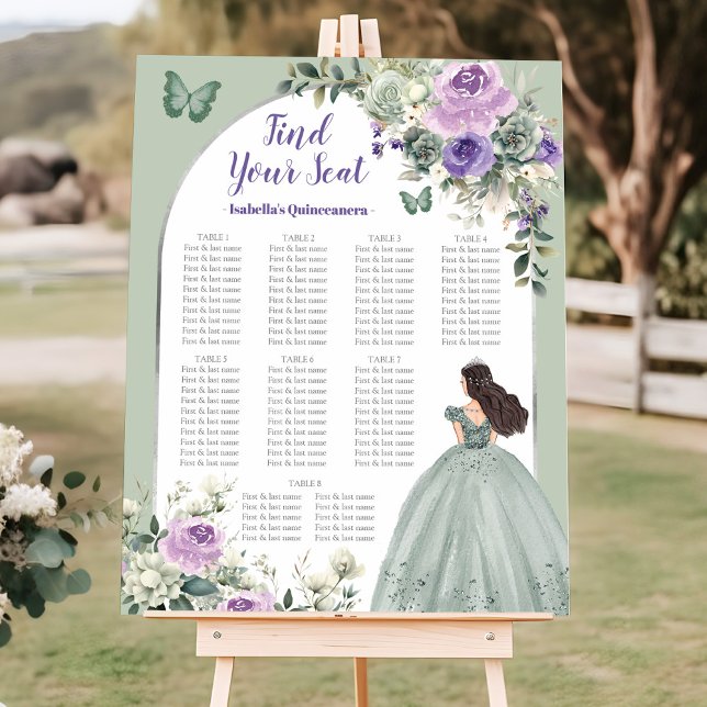 Póster Rótulo de la tabla de asientos de la Quinceañera v (Subido por el creador)