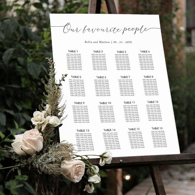 Póster Rótulo de la tabla de asientos de nuestro Boda fav (Subido por el creador)
